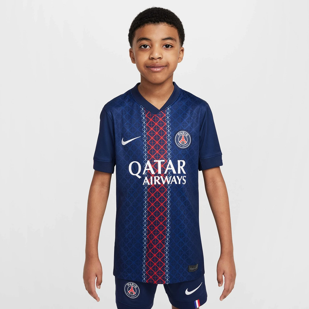 Paris Saint-Germain 2025/26 Stadium Home Big Kids' Nike Dri-FIT Soccer Replica Jersey