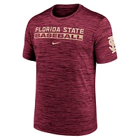 Florida State Seminoles Velocity Baseball Wordmark Stack Men's Nike Dri-FIT College T-Shirt