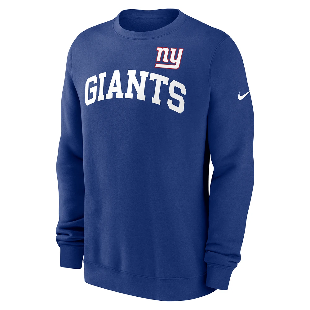 New York Giants Club Men's Nike NFL Pullover Crew