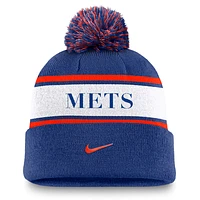 New York Mets Peak Men's Nike MLB Cuffed Pom Beanie