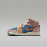 Air Jordan 1 Mid Sneaker School Big Kids' Shoes