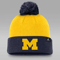Michigan Peak Men's Jordan Brand College Cuffed Pom Beanie