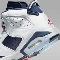 Air Jordan 6 Retro "White and Midnight Navy" Big Kids' Shoes