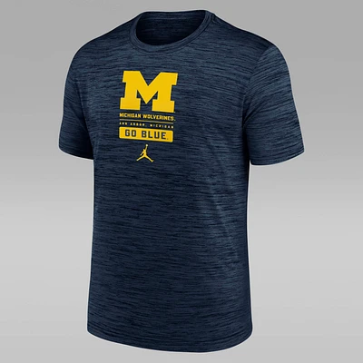 Michigan Wolverines Campus Center Block Velocity Men's Nike Dri-FIT College T-Shirt