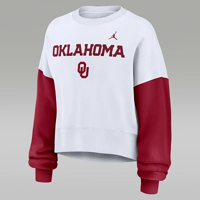 Oklahoma Sooners Primetime Women's Jordan College Pullover Crew