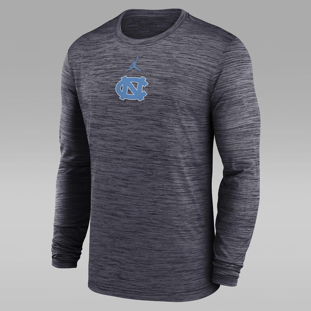 North Carolina Sideline Velocity Men's Jordan Brand Dri-FIT College Long-Sleeve T-Shirt