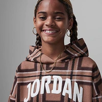 Jordan Brooklyn Essentials Big Kids' Plaid Print Pullover Hoodie