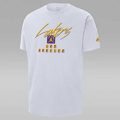 Los Angeles Lakers Courtside Statement Edition Men's Jordan NBA Max90 T-Shirt