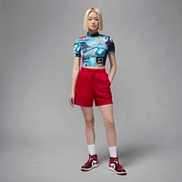 Jordan Women's Printed Short-Sleeve Knit Crop Top