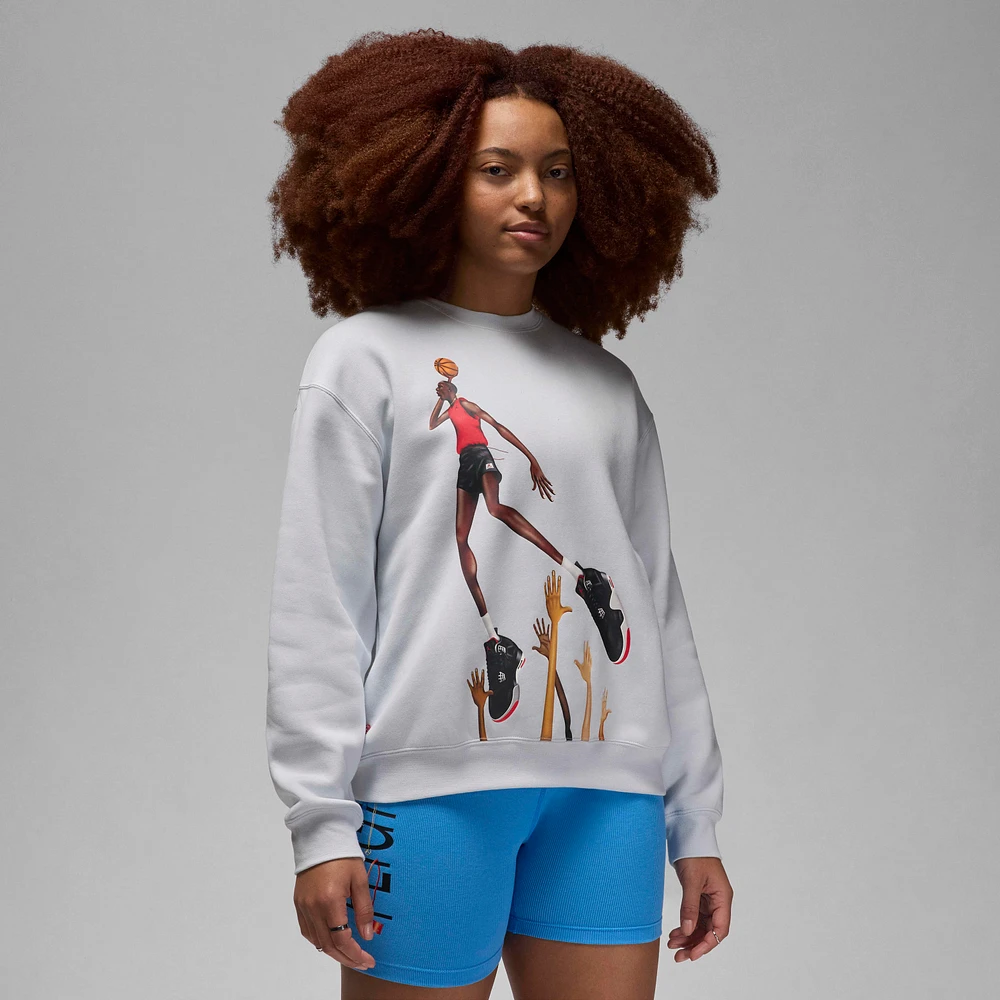 Jordan Artist Series by Darien Birks Women's Fleece Crew-Neck Sweatshirt