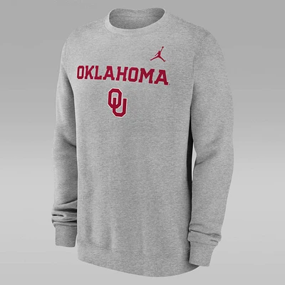 Oklahoma Sooners Primetime Primary Stack Men's Jordan College Pullover Crew