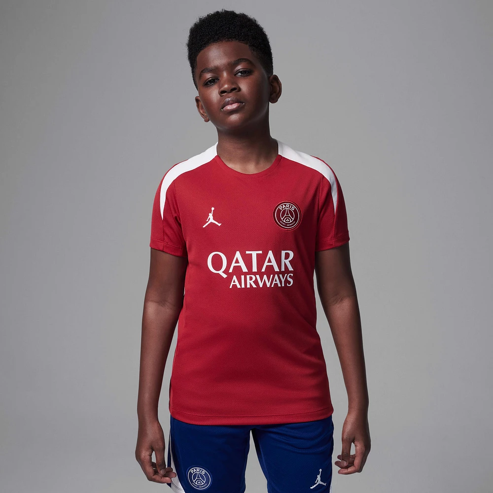Paris Saint-Germain Strike Fourth Big Kids' Jordan Dri-FIT Soccer Knit Short-Sleeve Top