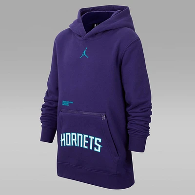 Charlotte Hornets Courtside Statement Edition Big Kids' Jordan NBA Fleece Pullover Hoodie