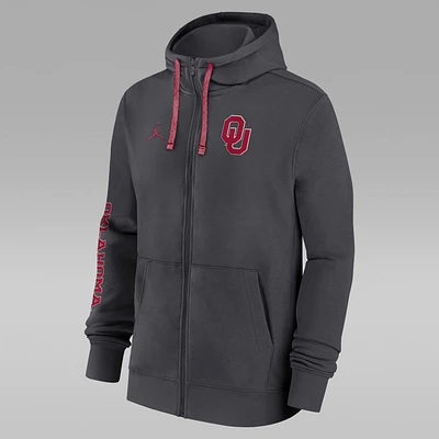 Oklahoma Sooners Sideline Team Issue Men's Jordan College Full-Zip Hoodie