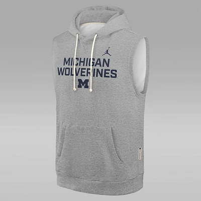 Michigan Sideline Men's Jordan Brand Dri-FIT College Sleeveless Pullover Hoodie