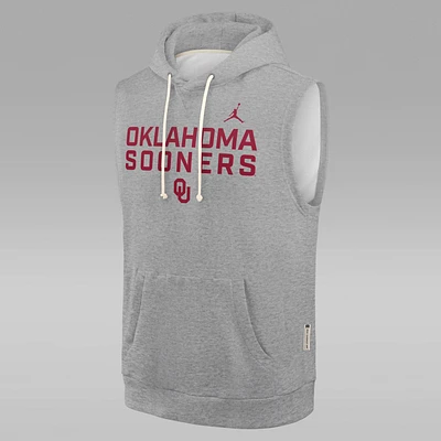 Oklahoma Sideline Men's Jordan Brand Dri-FIT College Sleeveless Pullover Hoodie