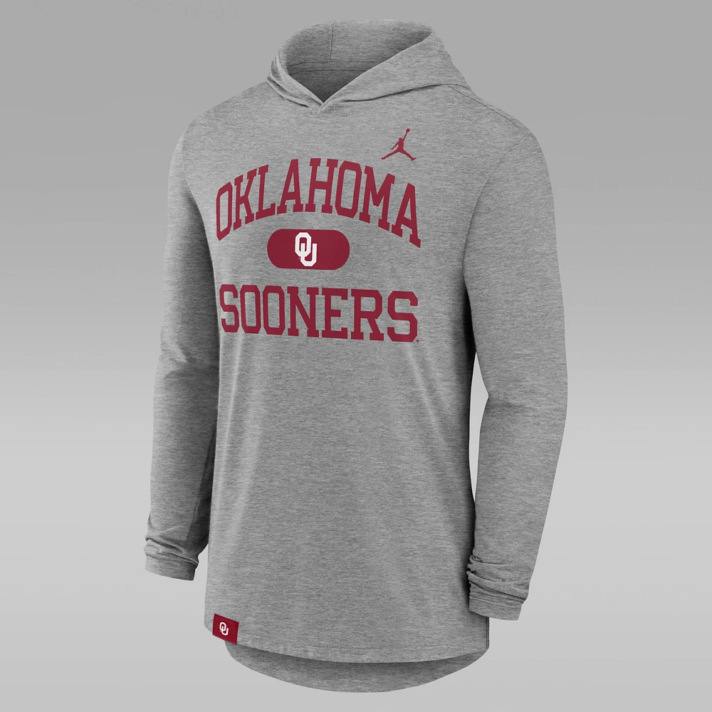 Oklahoma Sooners Blitz Men's Jordan Dri-FIT College Long-Sleeve Hooded T-Shirt