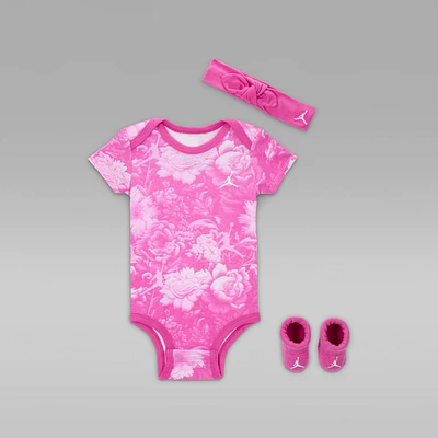 Jordan Brooklyn Essentials Baby (0-9M) 3-Piece Printed Bodysuit Set