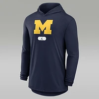 Michigan Wolverines Men's Jordan Brand Dri-FIT College Long-Sleeve Hooded T-Shirt