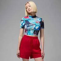 Jordan Women's Printed Short-Sleeve Knit Crop Top