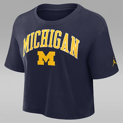 Michigan Athletic Prep Arch Women's Jordan Brand Dri-FIT College Cropped T-Shirt