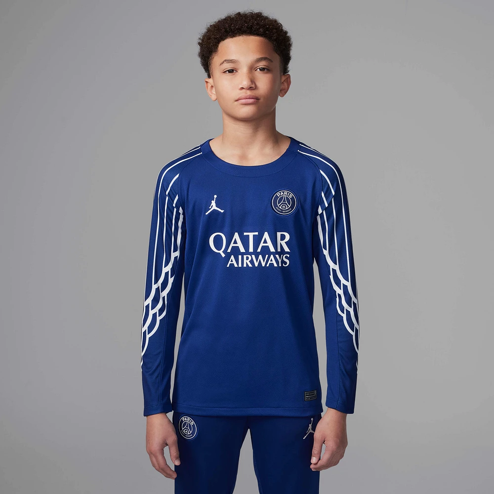 Paris Saint-Germain 2024/25 Stadium Fourth Big Kids' Jordan Dri-FIT Soccer Replica Long-Sleeve Jersey