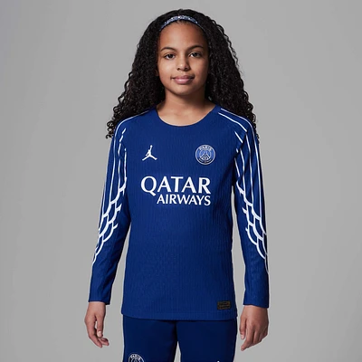 Paris Saint-Germain 2024/25 Match Fourth Big Kids' Jordan Dri-FIT ADV Soccer Authentic Long-Sleeve Jersey