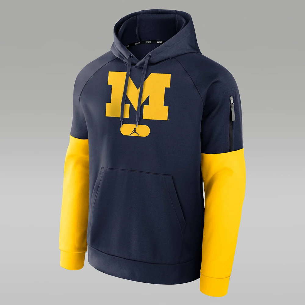 Michigan Wolverines Fitness Men’s Jordan Brand Therma College Pullover Hoodie