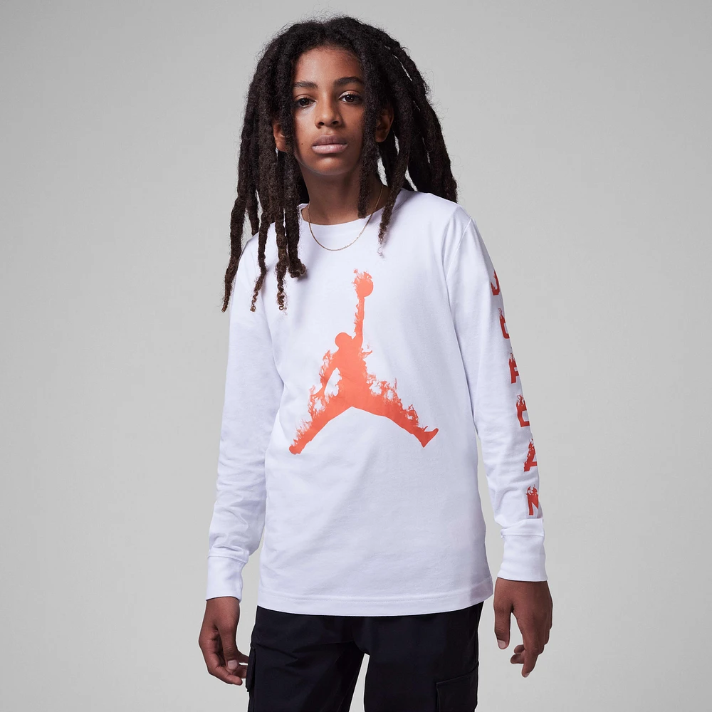 Jordan Big Kids' "Up Flames" Long Sleeve T-Shirt