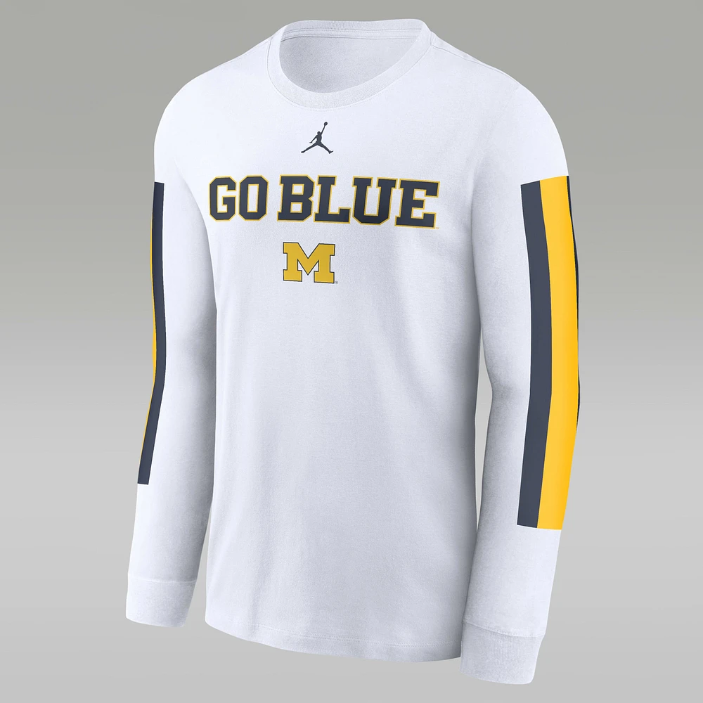 Michigan Wolverines Local Spirit Slogan Men's Jordan College Long-Sleeve T-Shirt