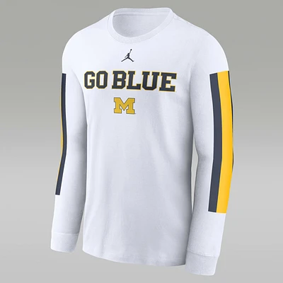 Michigan Wolverines Local Spirit Slogan Men's Jordan College Long-Sleeve T-Shirt