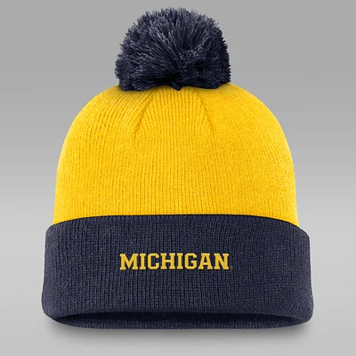 Michigan Peak Men's Jordan Brand College Cuffed Pom Beanie