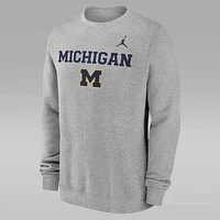 Michigan Wolverines Primetime Primary Stack Men's Jordan College Pullover Crew