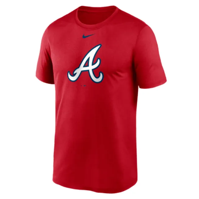 Atlanta Braves Blue/Red Raglan Sleeves Mens Tshirt Size XL