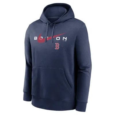 Nike Men's Boston Red Sox Navy Springer Short Sleeve Hoodie