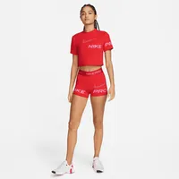 Nike Pro Dri-FIT Women's Short-Sleeve Cropped Graphic Training Top. Nike.com