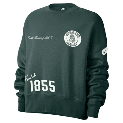 Michigan State Women's Nike College Crew-Neck Sweatshirt. Nike.com