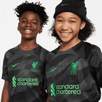 Liverpool FC 2023/24 Stadium Goalkeeper Big Kids' Nike Dri-FIT Short-Sleeve Soccer Jersey. Nike.com