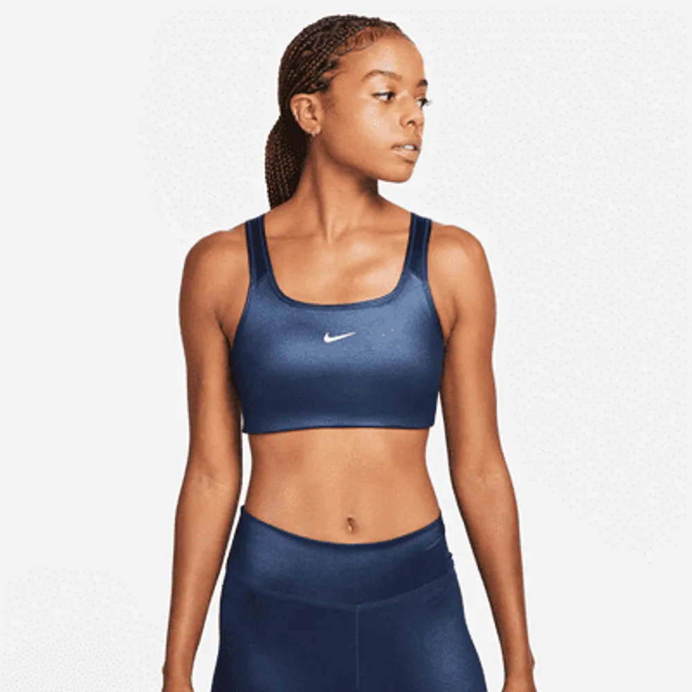 Nike Swoosh Women's Medium-Support 1-Piece Pad Shine Sports Bra