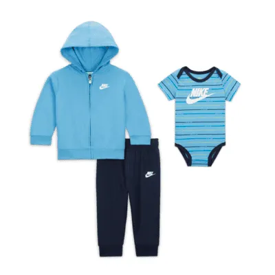 Nike Baby (0-9M) Stripe Bodysuit, Hoodie and Joggers Set. Nike.com