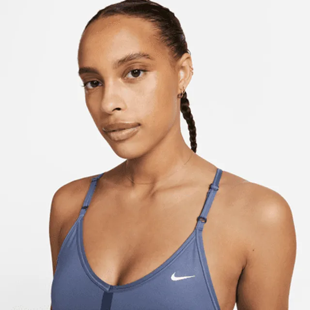 Nike Indy Women s Light-Support 1-Piece Pad V-Neck Leopard Print Bra 