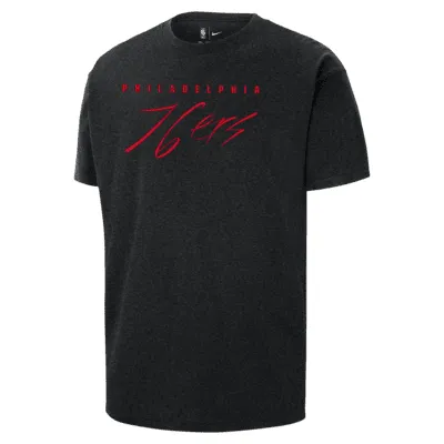 Nike / Men's Philadelphia 76ers Grey Dri-Fit Long Sleeve T-Shirt