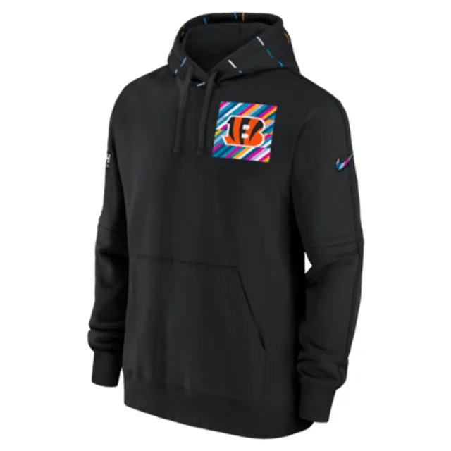 nike men's cincinnati bengals sideline therma fit black pullover hoodie