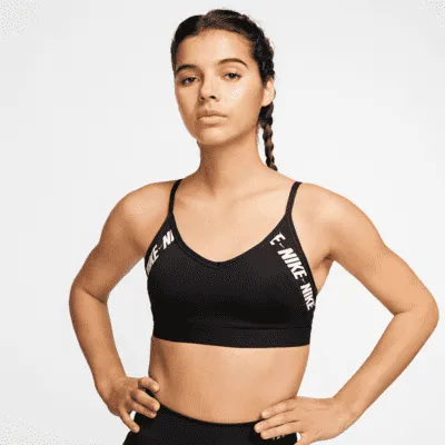 Brassière de sport rembourrée à maintien léger avec logo Nike Dri-FIT Indy pour Femme. FR