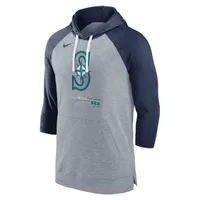 Nike Baseball (MLB Seattle Mariners) Men's 3/4-Sleeve Pullover Hoodie. Nike.com