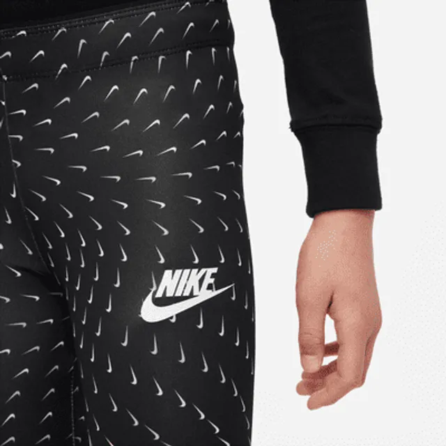 Nike Black All Over Swoosh Print Leggings