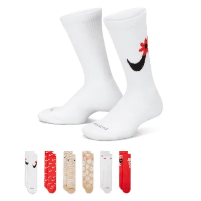 Nike Everyday Plus Cushioned Kids' Crew Socks (6 Pairs). Nike.com