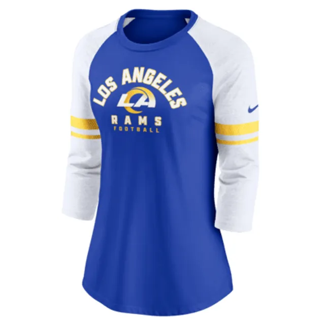 Nike Women's Fashion (NFL Los Angeles Rams) High-Hip T-Shirt in Blue, Size: Medium | NKZZ96J95-06V