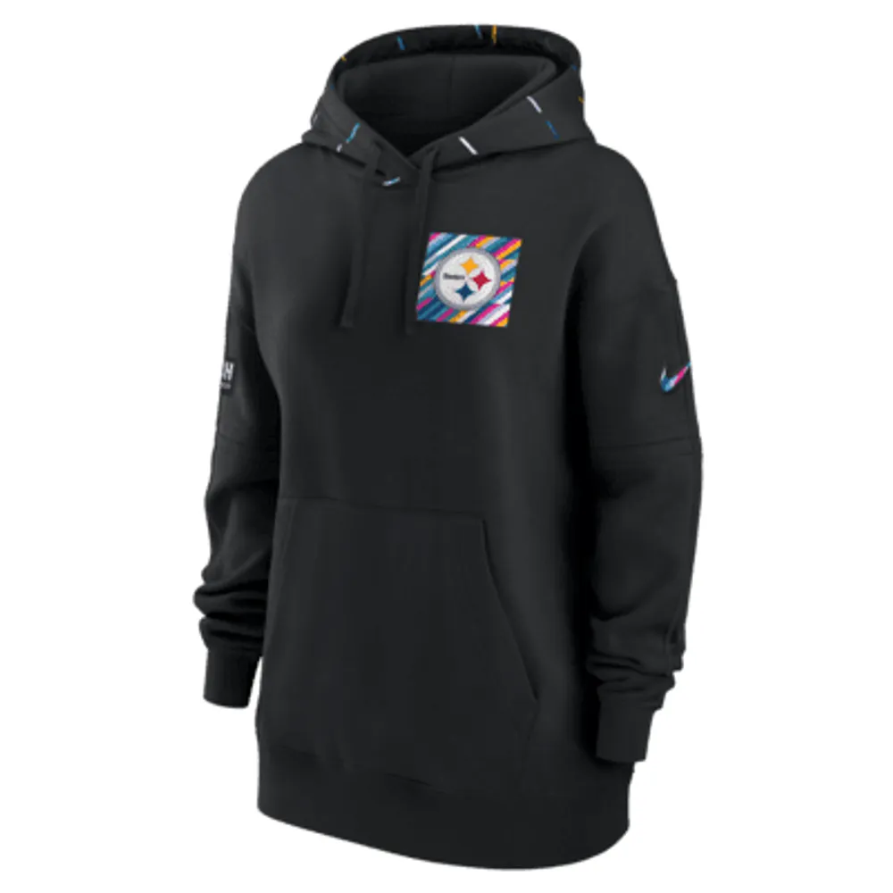 Nike Women's Assymetrical (NFL Pittsburgh Steelers) Full-Zip Hoodie in Black, Size: Large | 00CY057Y7L-06K