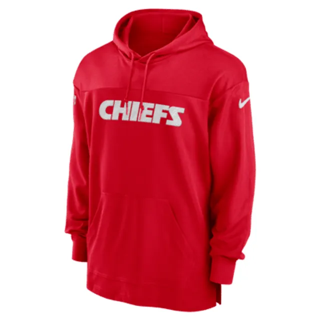 Men's Nike Red Kansas City Chiefs Sideline Logo Performance Pullover Hoodie